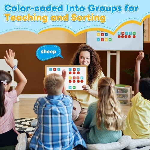 Phonics Magnetic Letter Tiles,Spelling Reading Games Manipulative Multi Color