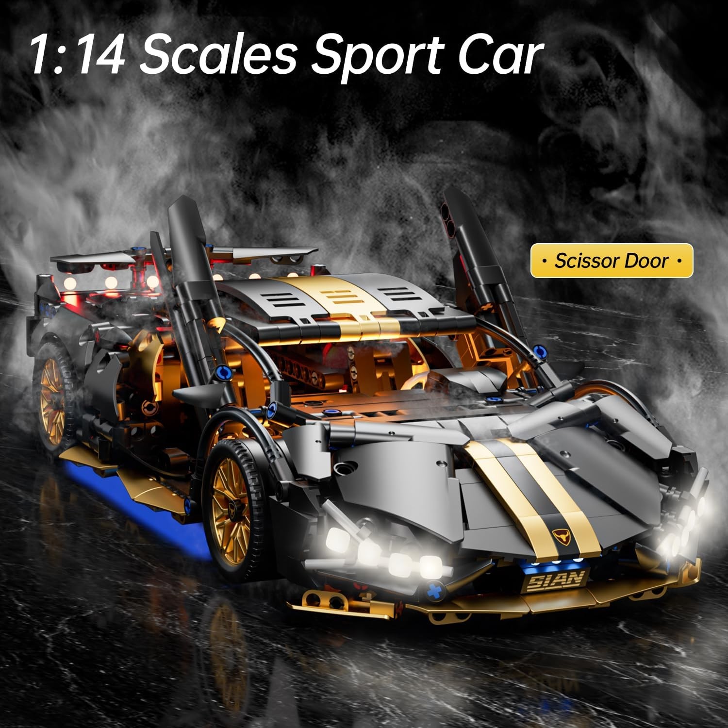 1:14 RC Supercar Building Block Set 1314 PCS LED