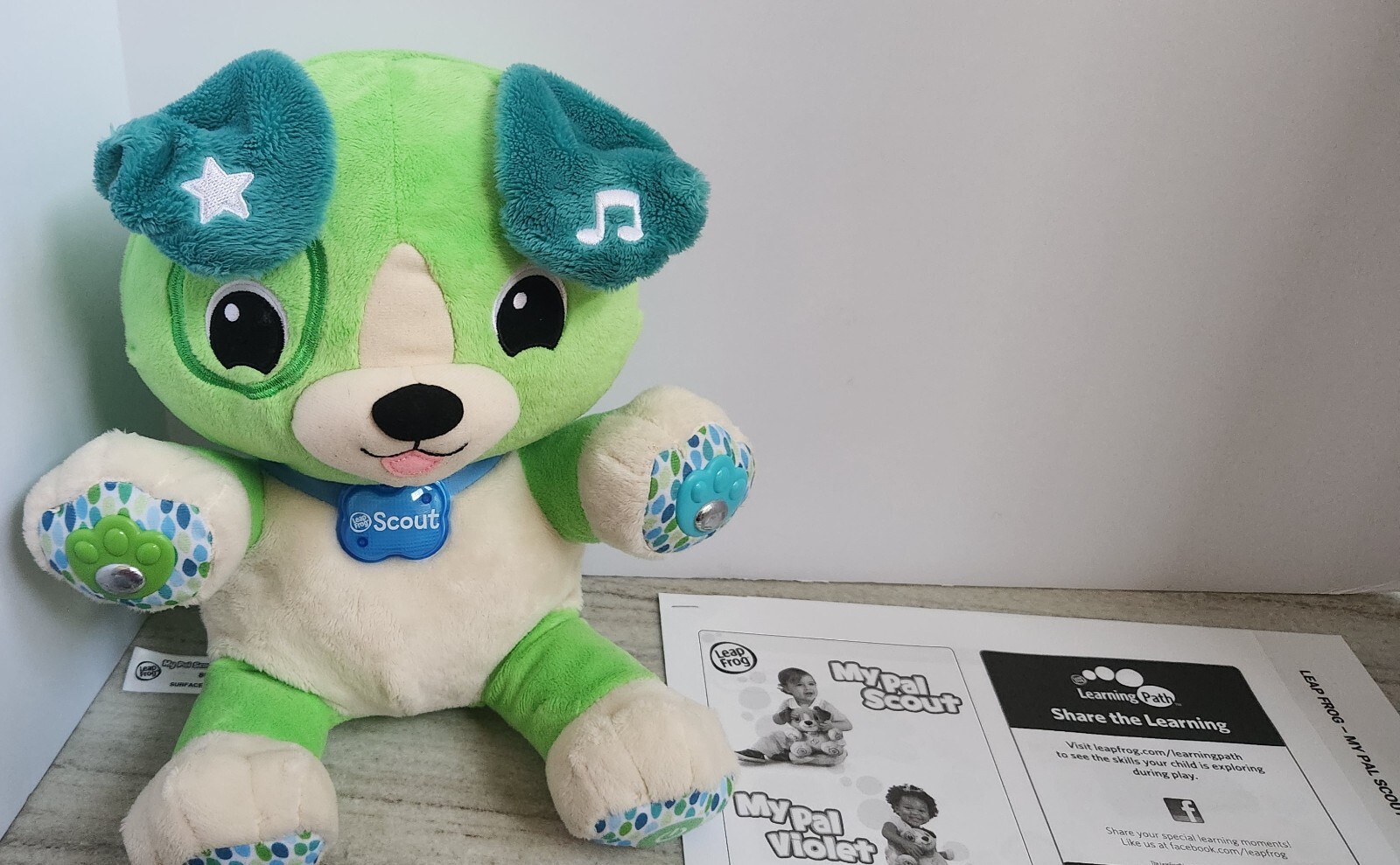 LEAP FROG My Pal SCOUT Smarty Paws Customizable Learning Plush 6-36 Months WORKS
