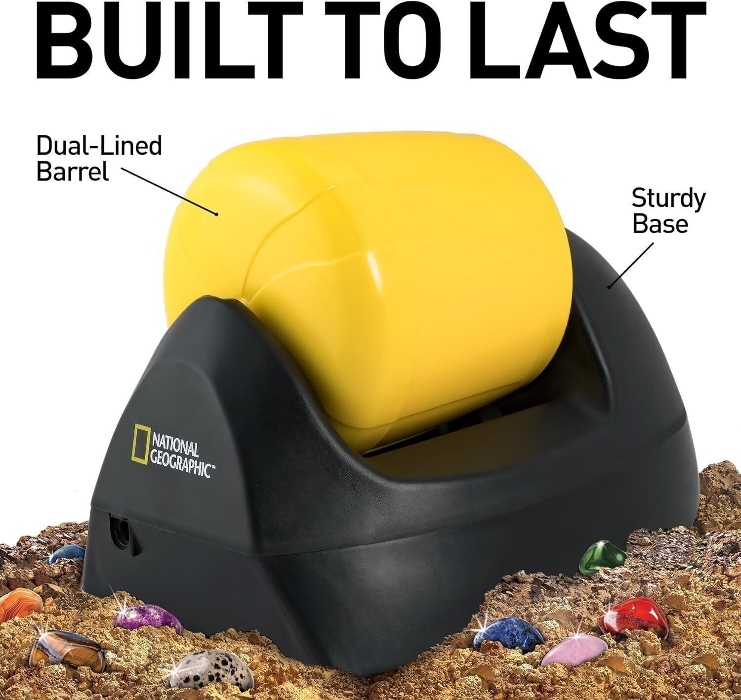 Rock Tumbler Kit Leak-Proof Rubber Barrel Polisher Tumbling Kid Starter Toy NEW