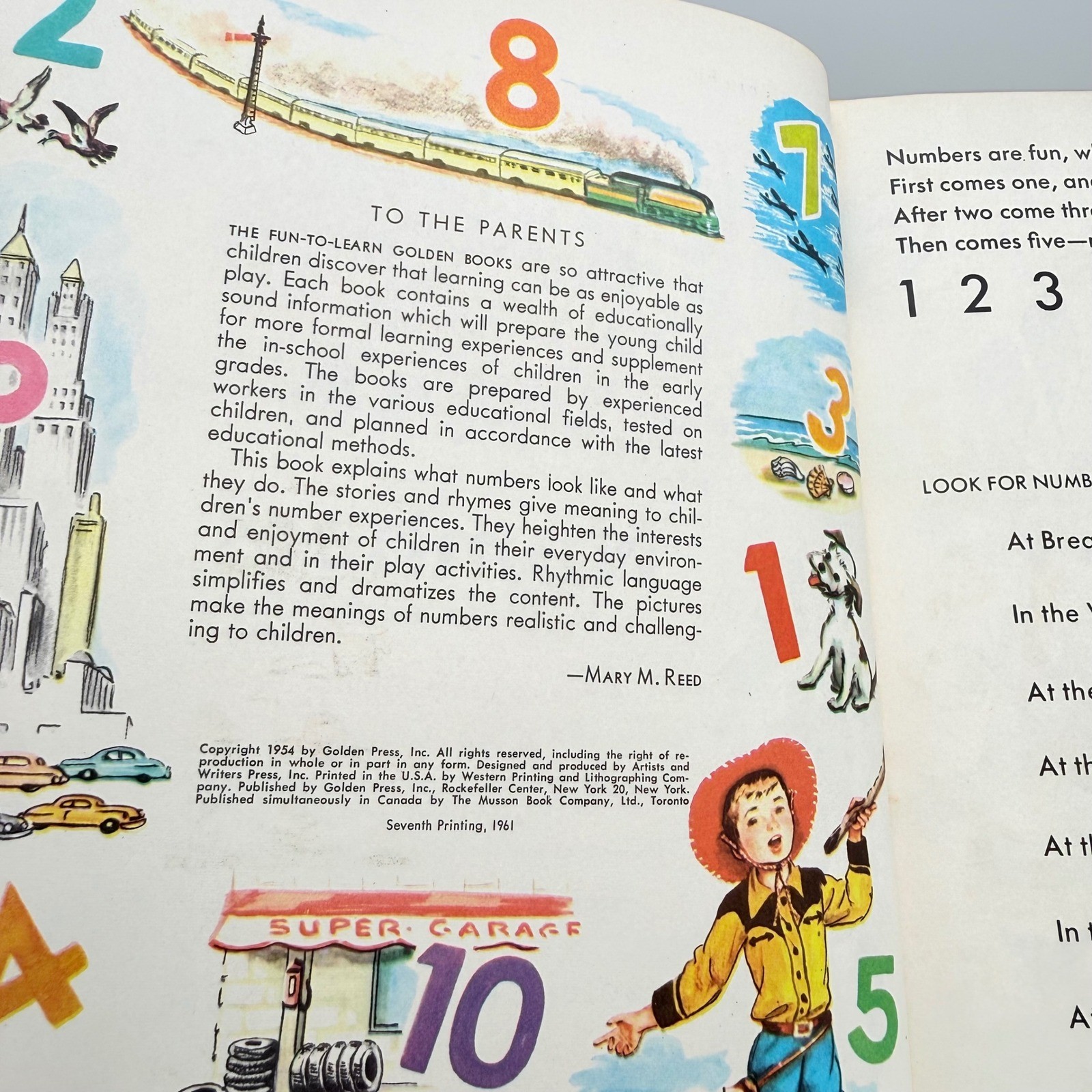 Vintage 1961 Numbers Golden Fun-To-Learn Book Hardcover Golden Press 10585