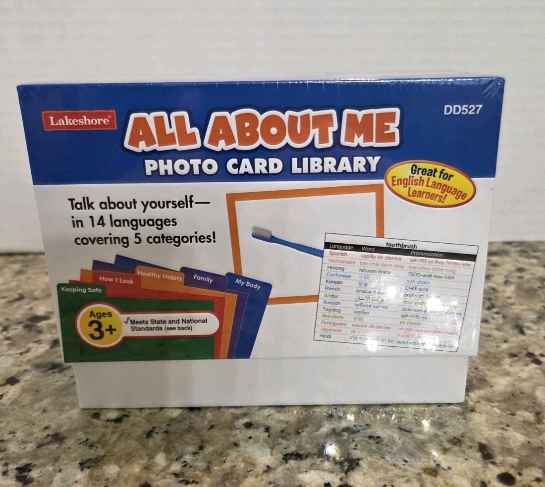 Lakeshore All About Me Photo Flash Card Library English Language Learners Age 3+