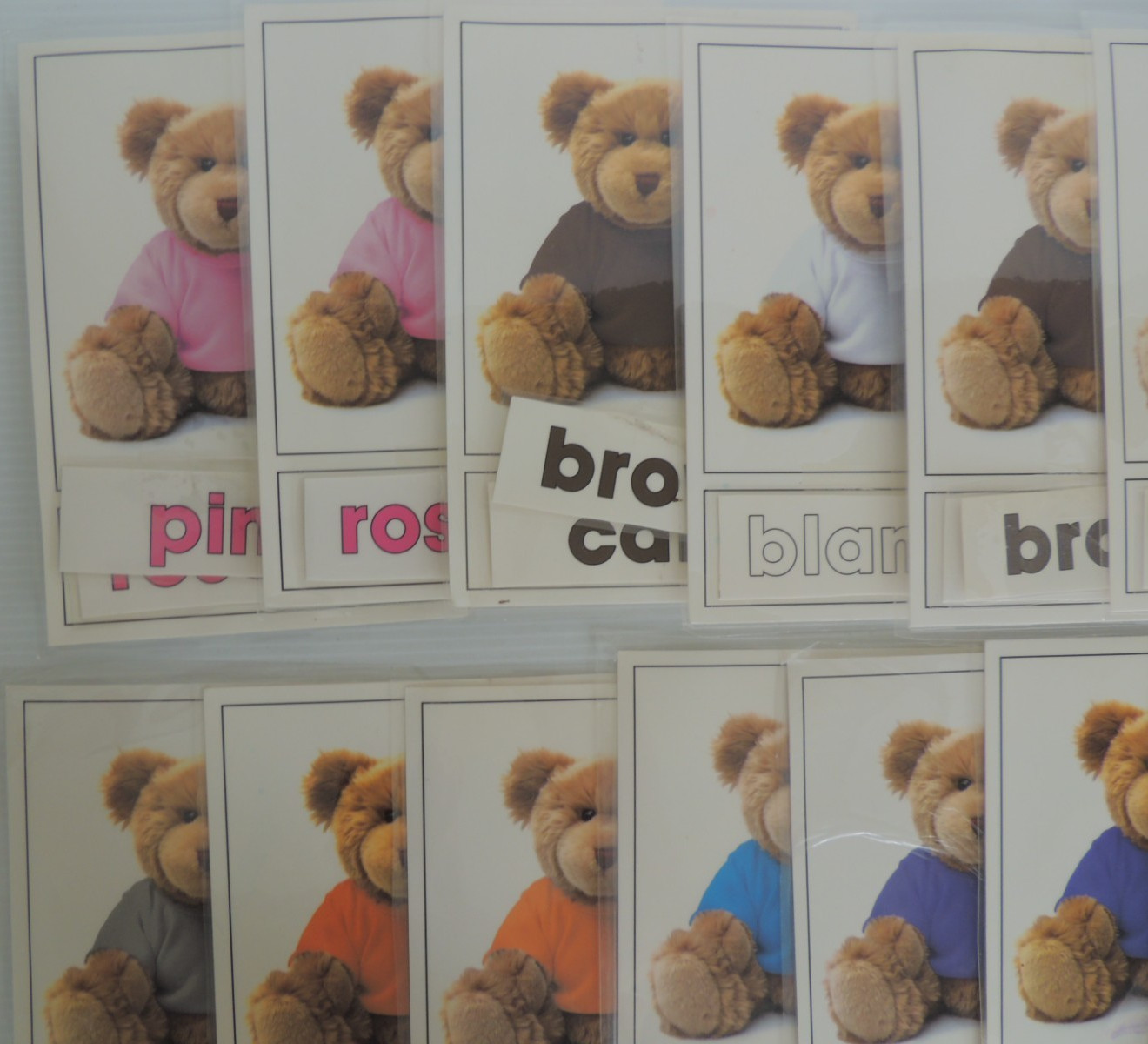 English & Spanish teddy bear Colors large 6 x 8-inch 19 pc