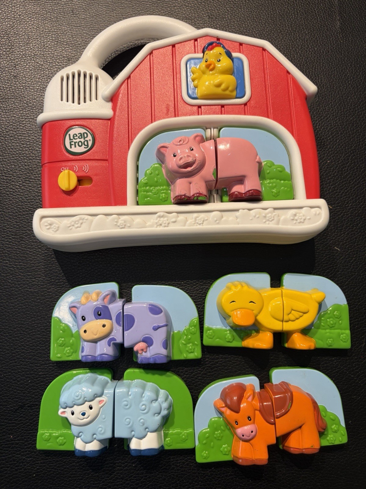LeapFrog Fridge Farm Animal Puzzle Barn Magnetic Learning Toy Complete Tested