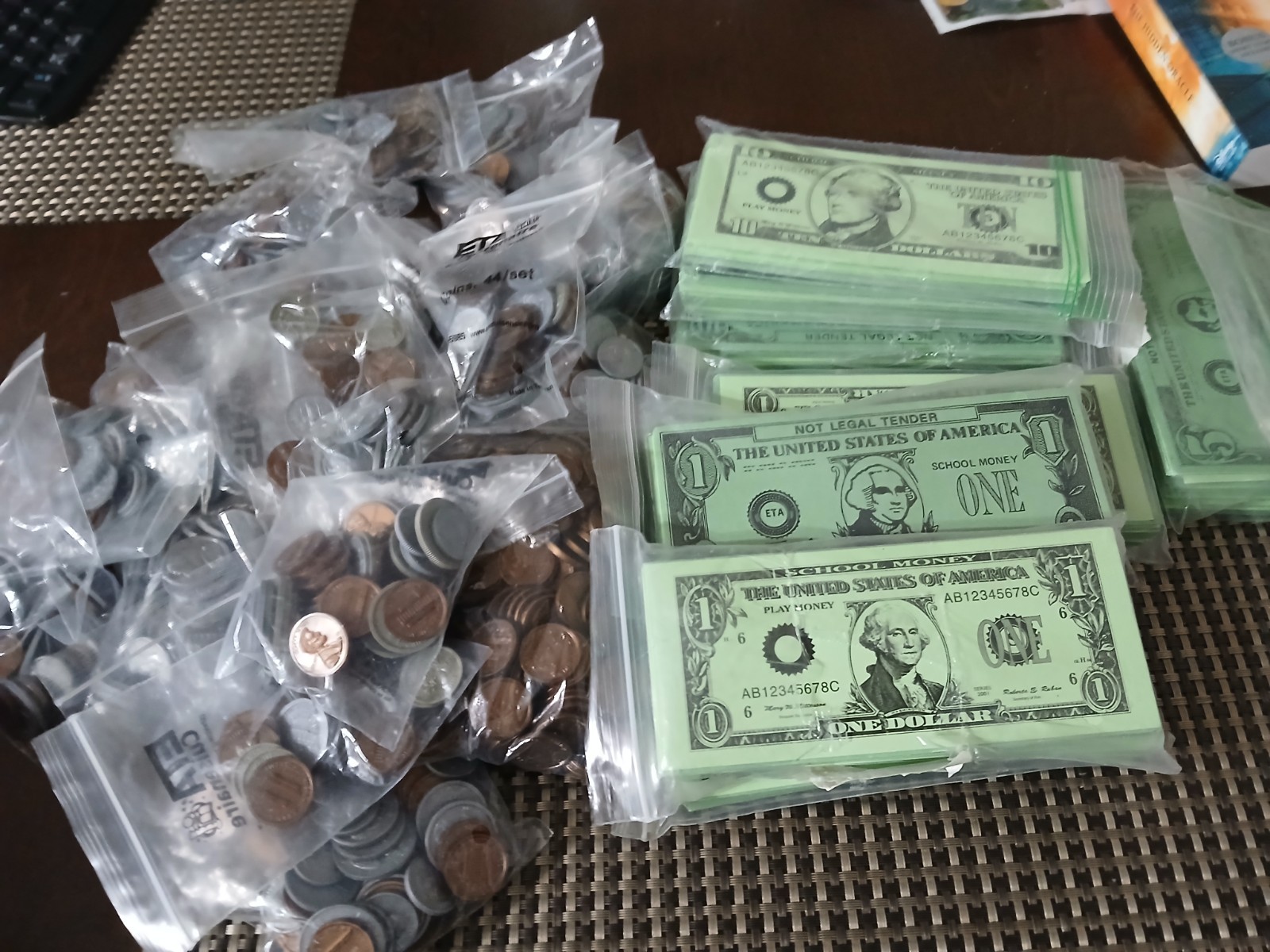 School Money Math Manipulatives Coins Play Money Coins + Bills Learning