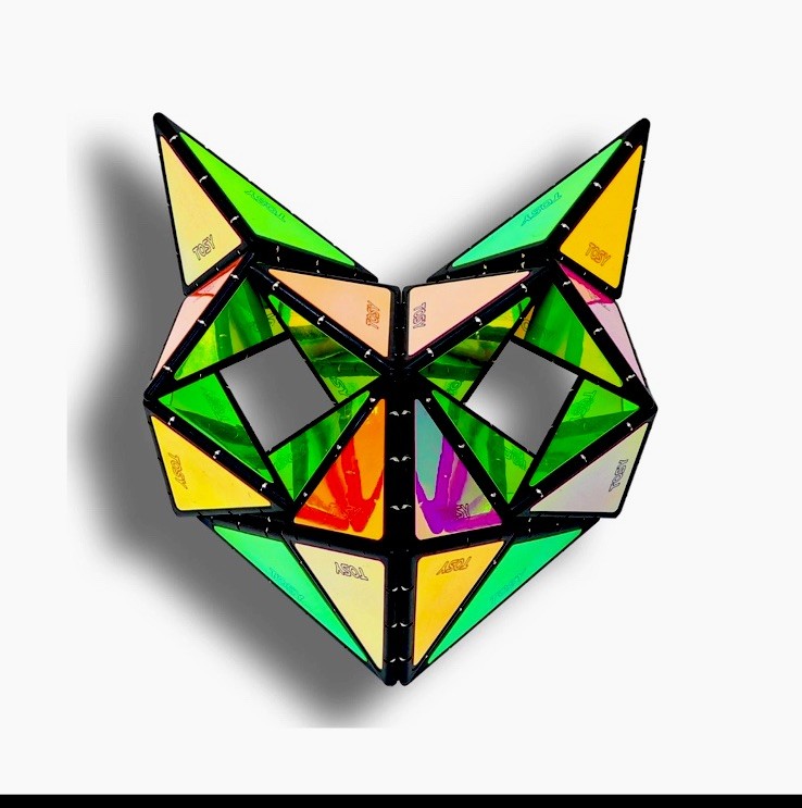 TOSY Magnet Pyramid Glow 1 Cube Transforms 1 Billion Shapes UV Butterfly Puzzle
