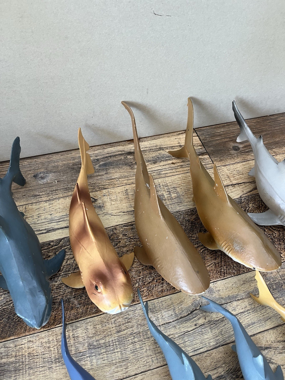 Ocean Animals Plastic Large Lot 60+ Of Sharks Whale Dolphins 10 Inch And Less