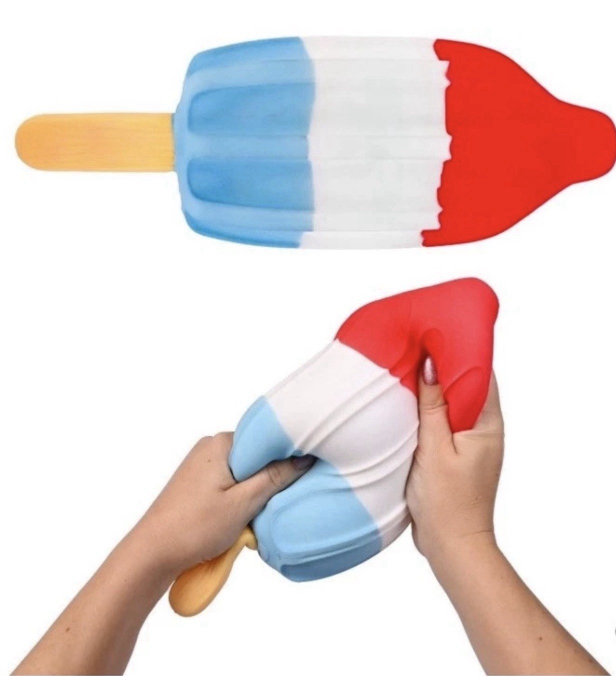 SUNNY DAYS JUMBO SQUISHY ROCKET POP! Popsicle Squishy! RED WHITE & BLUE! 🔴⚪️🔵