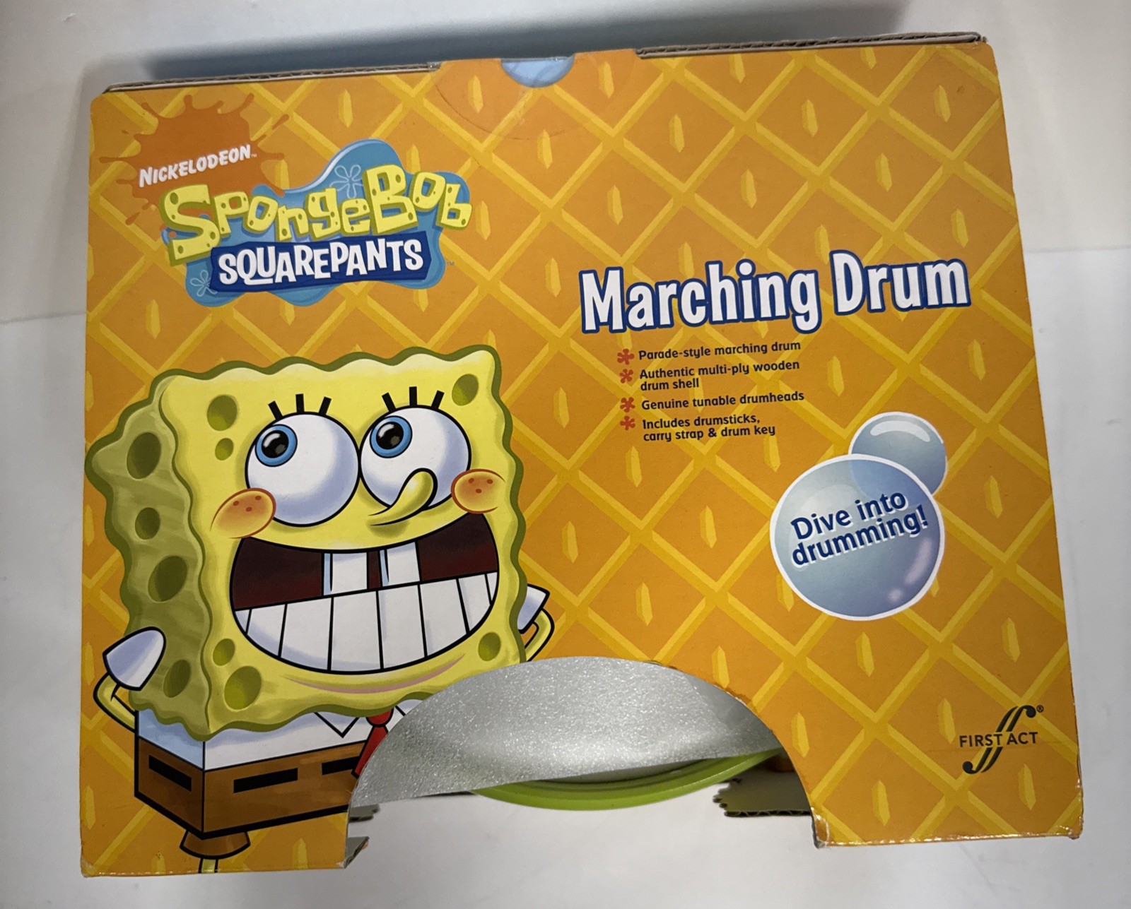 Nickelodeon Spongebob RARE IN BOX Marching Drum By First Act 2009