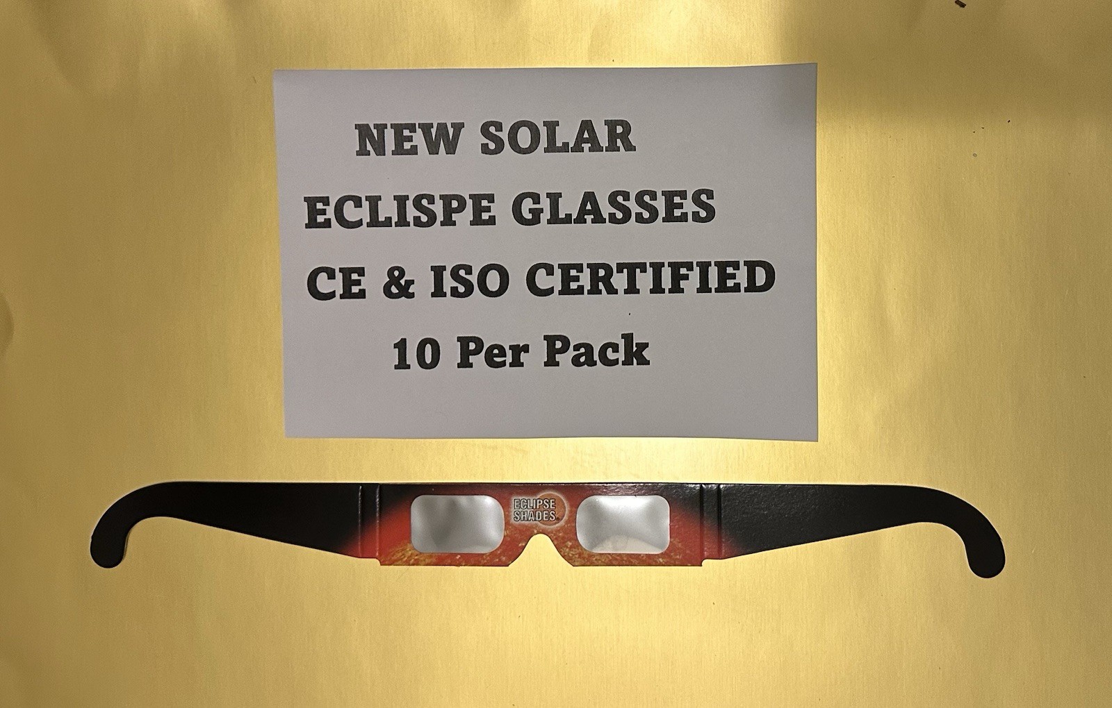 New Solar Eclipse Glasses ISO and CE Certified 10 Per Pack