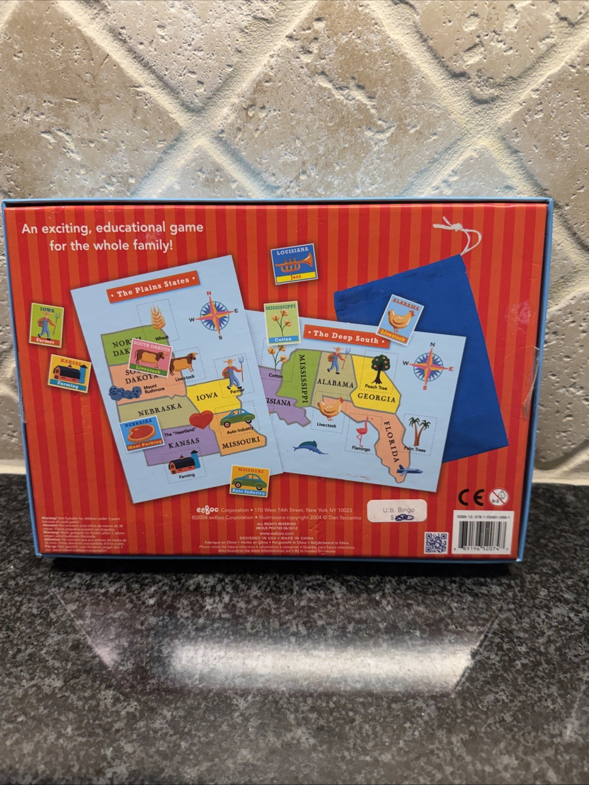 eeboo United States Bingo ! NEW Age 5 up Teacher, State Facts Family Game Night