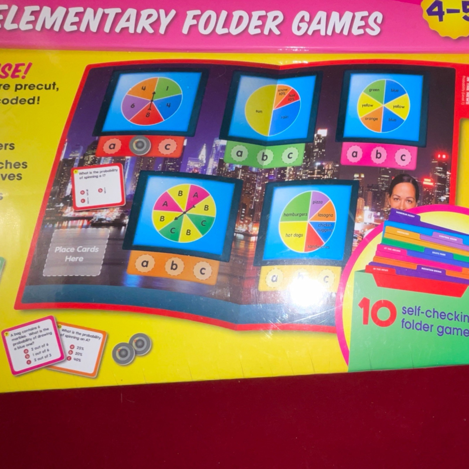 Lakeshore Data & Probability Elementary Folder With 10 Games for Ages 9+