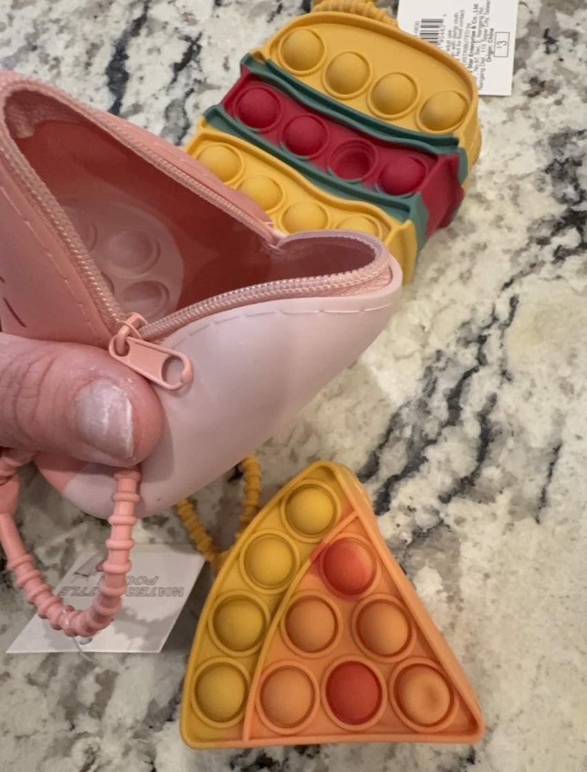 New THREE Pop It Fidget Coin Pouches Can Hook On Backpack, Water Bottle, Etc