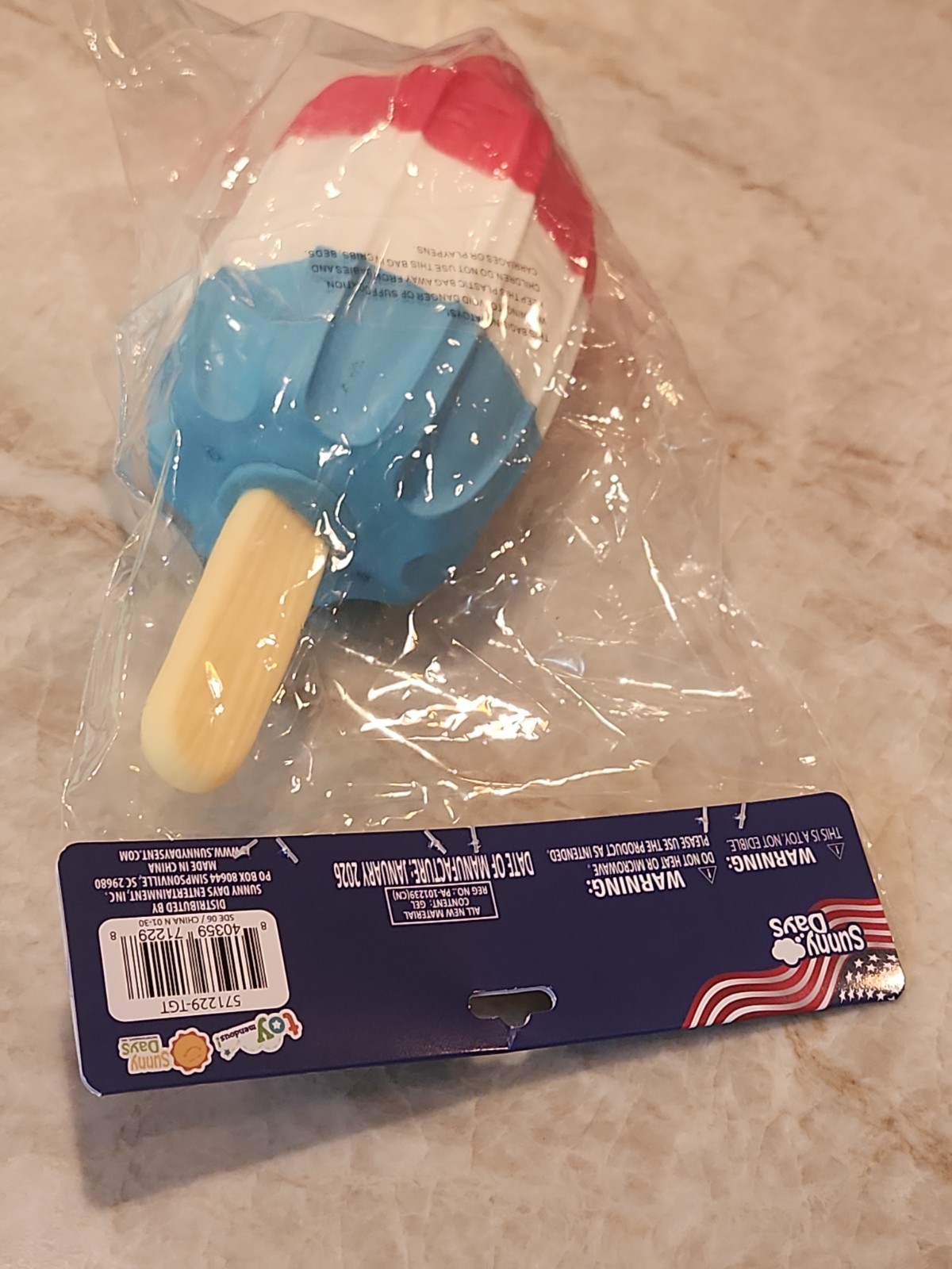 Viral🔥Summer Squishy Popsicle – Jumbo Size Rocket Bomb Pop Red White Blue 🧊
