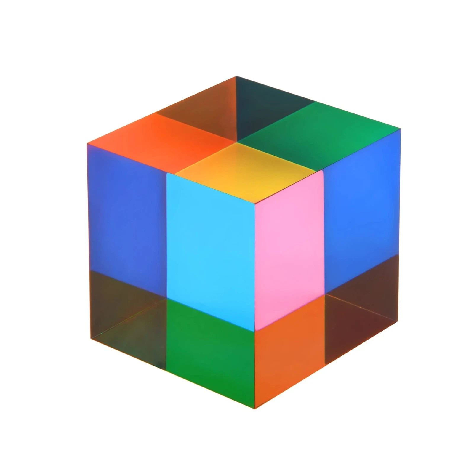 ECBANLI CMY Mixing Color Cube 1.6inch Acrylic Glass CMYcube Prism Multi Color Ph