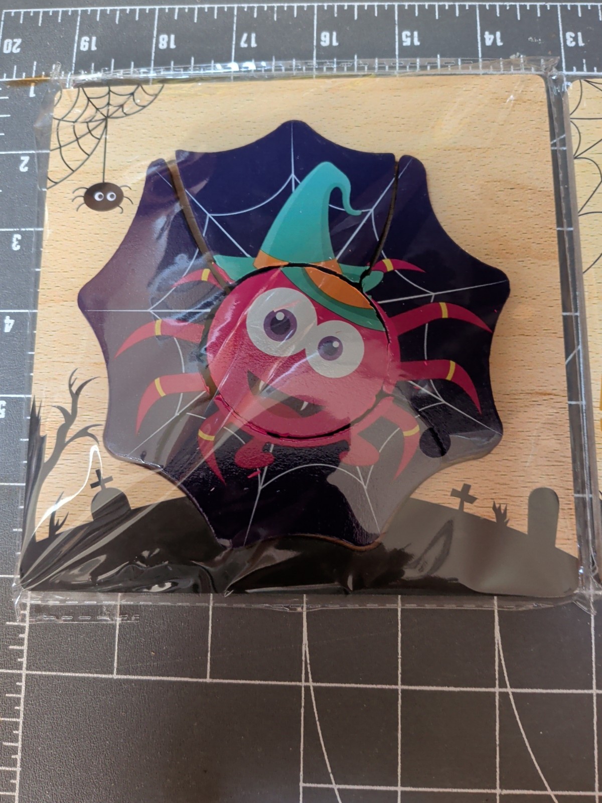 Wood Puzzle Preschool Toddler Infant Set 2 Halloween Party Centers Spider Witch