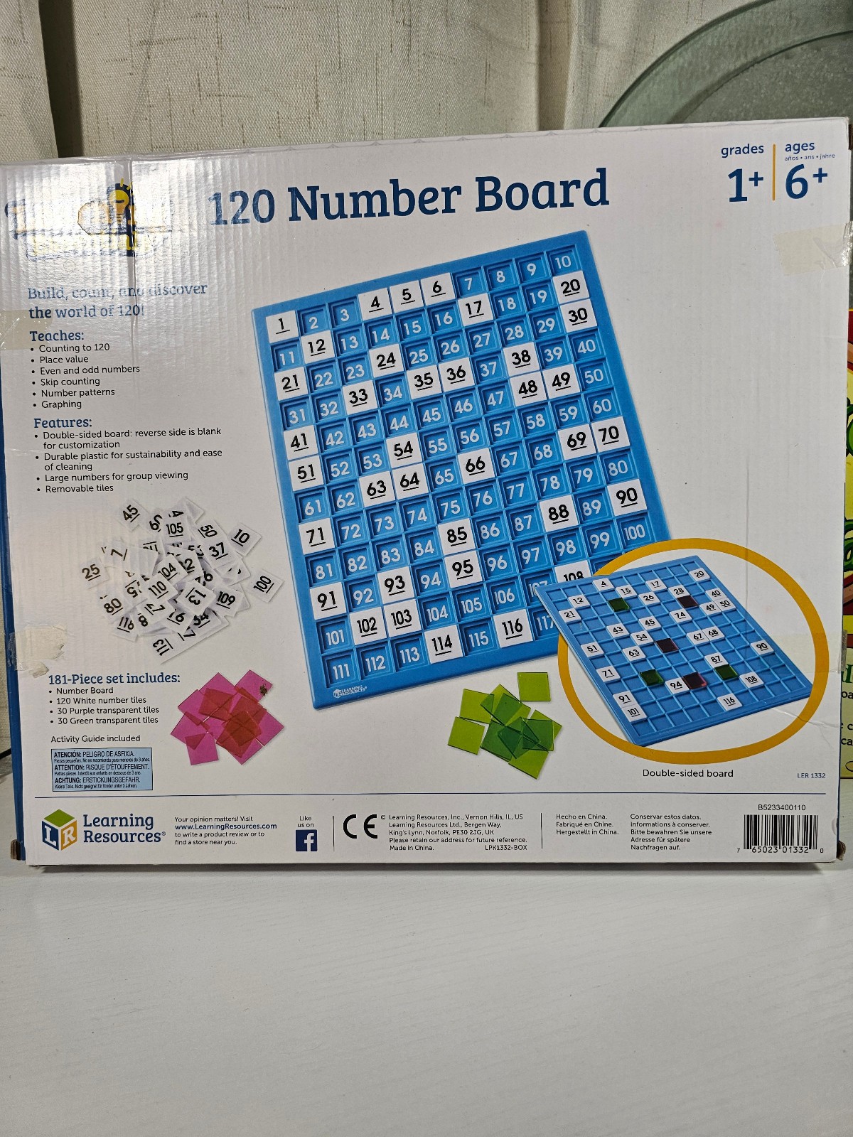 LOT Fraction Pizza Game, 120 Number Board, Abacus, Money Puzzle Homeschool