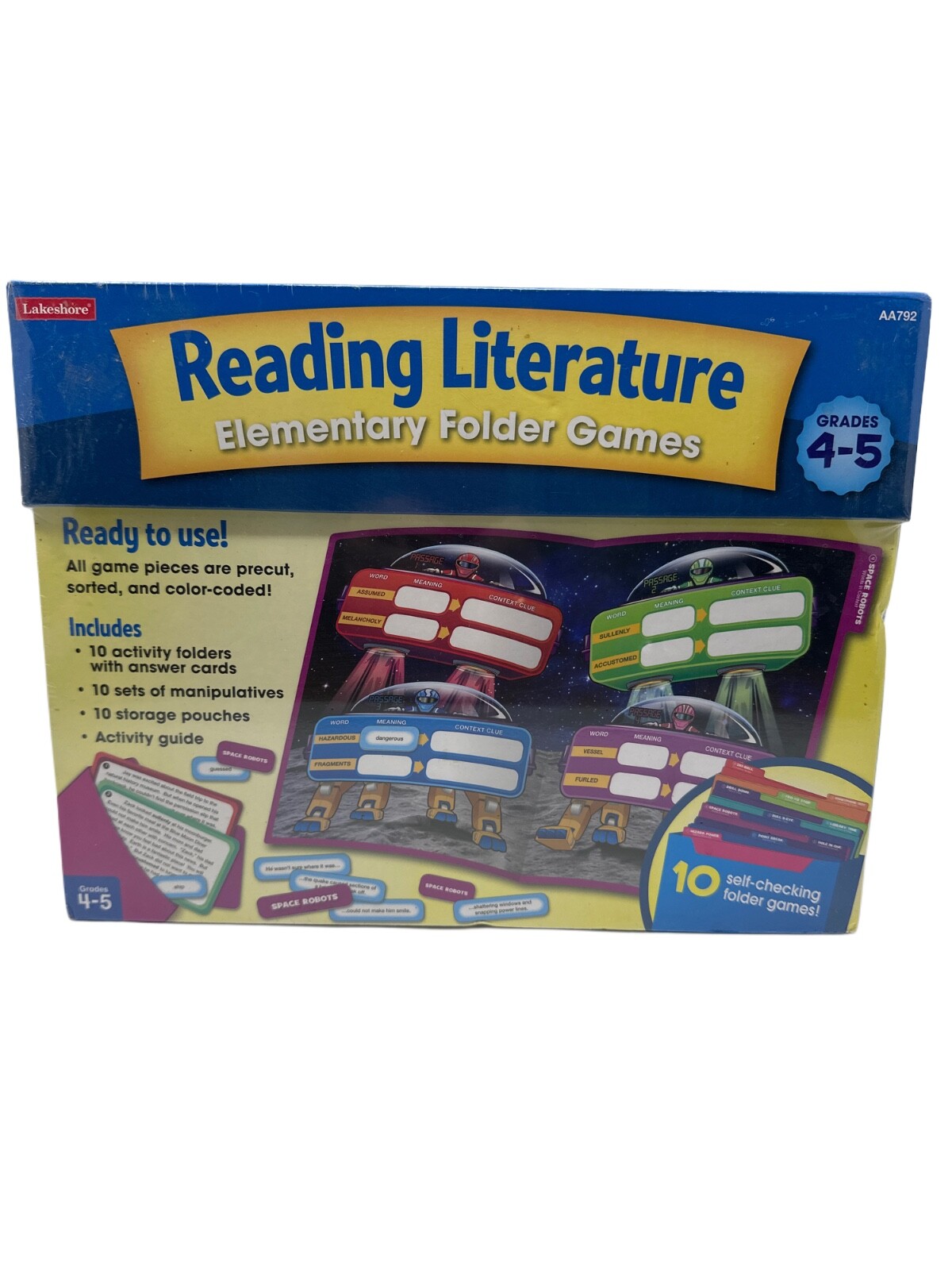 Lakeshore Reading Literature Elementary Folder Games Grades 4-5 AA792 – NIB
