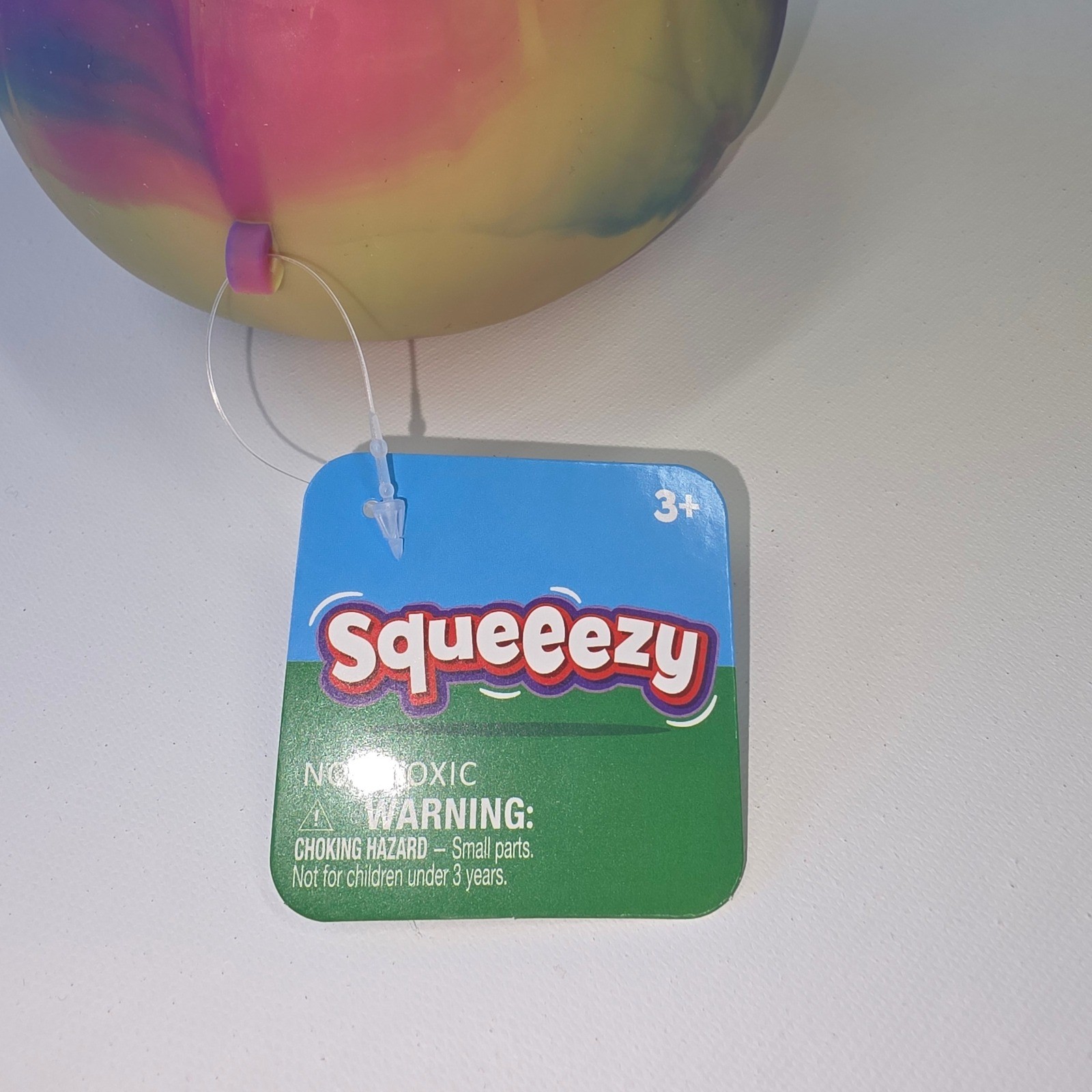 New Squeeezy Rainbow Marble Duck Jumbo Squishy Stress Ball Gel Filled Toy