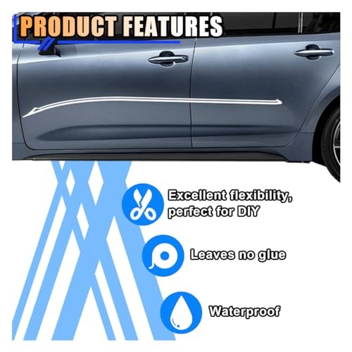 32Ft Car Pinstriping Tape, Vinyl Pin Striping Decals Car Trim Stripe Tape White