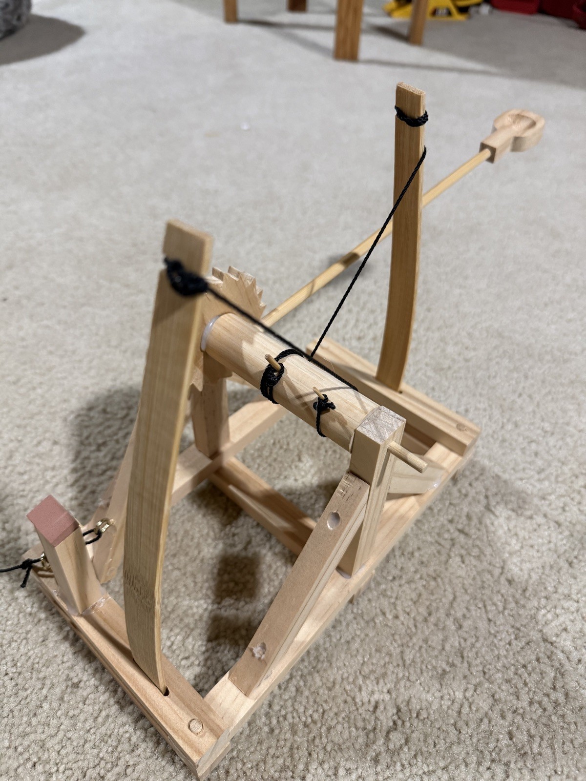 Leonardo da Vinci Style Catapult Toy Working Model Completely Assembled STEM Art