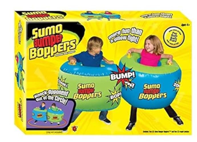 Set of 2 Sumo Bumper Boppers Belly Bumper Toys with 2 Patches – Kids