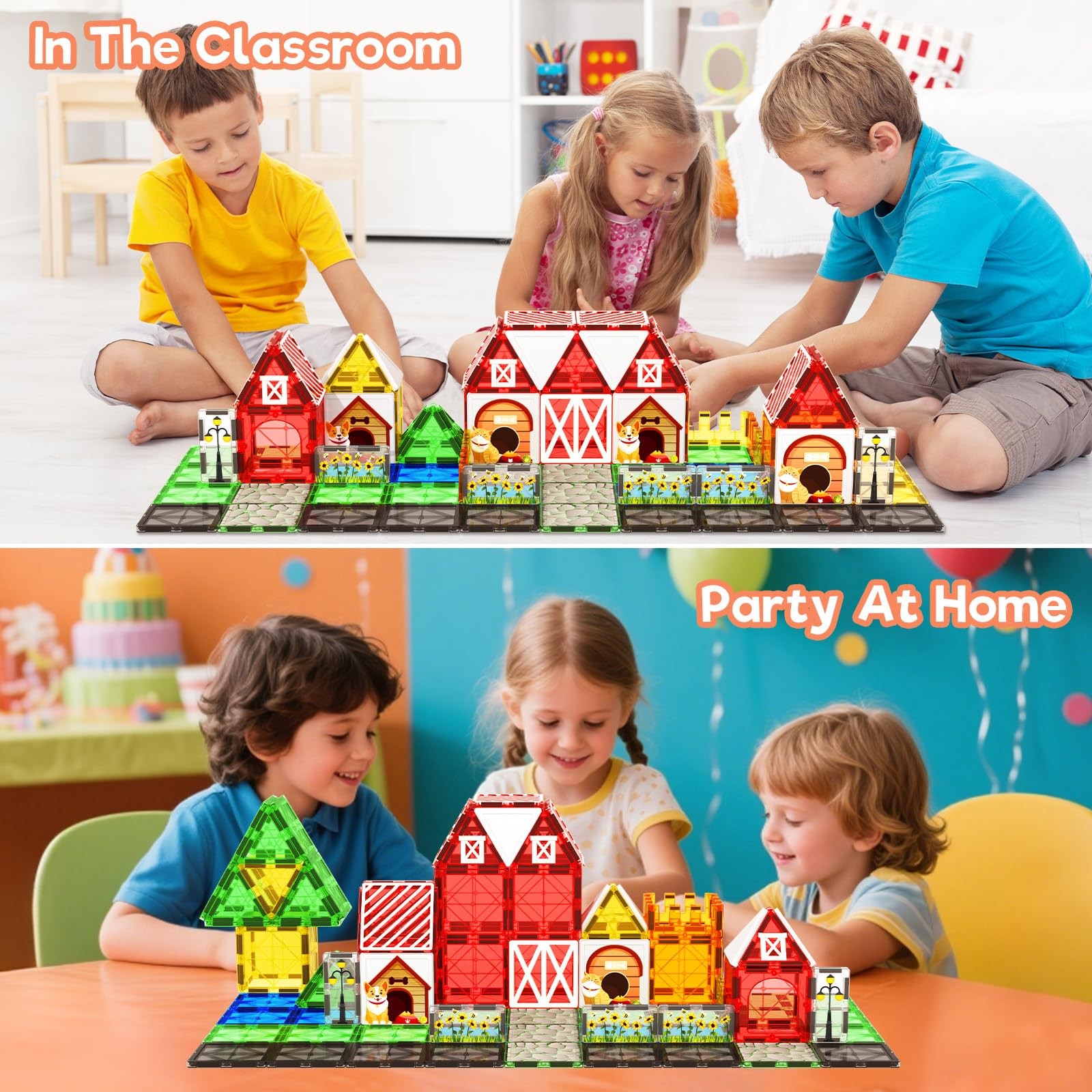 Magnetic Tiles Toddler Toys Garden Farm Animal Set, Magnetic Blocks Montessori S