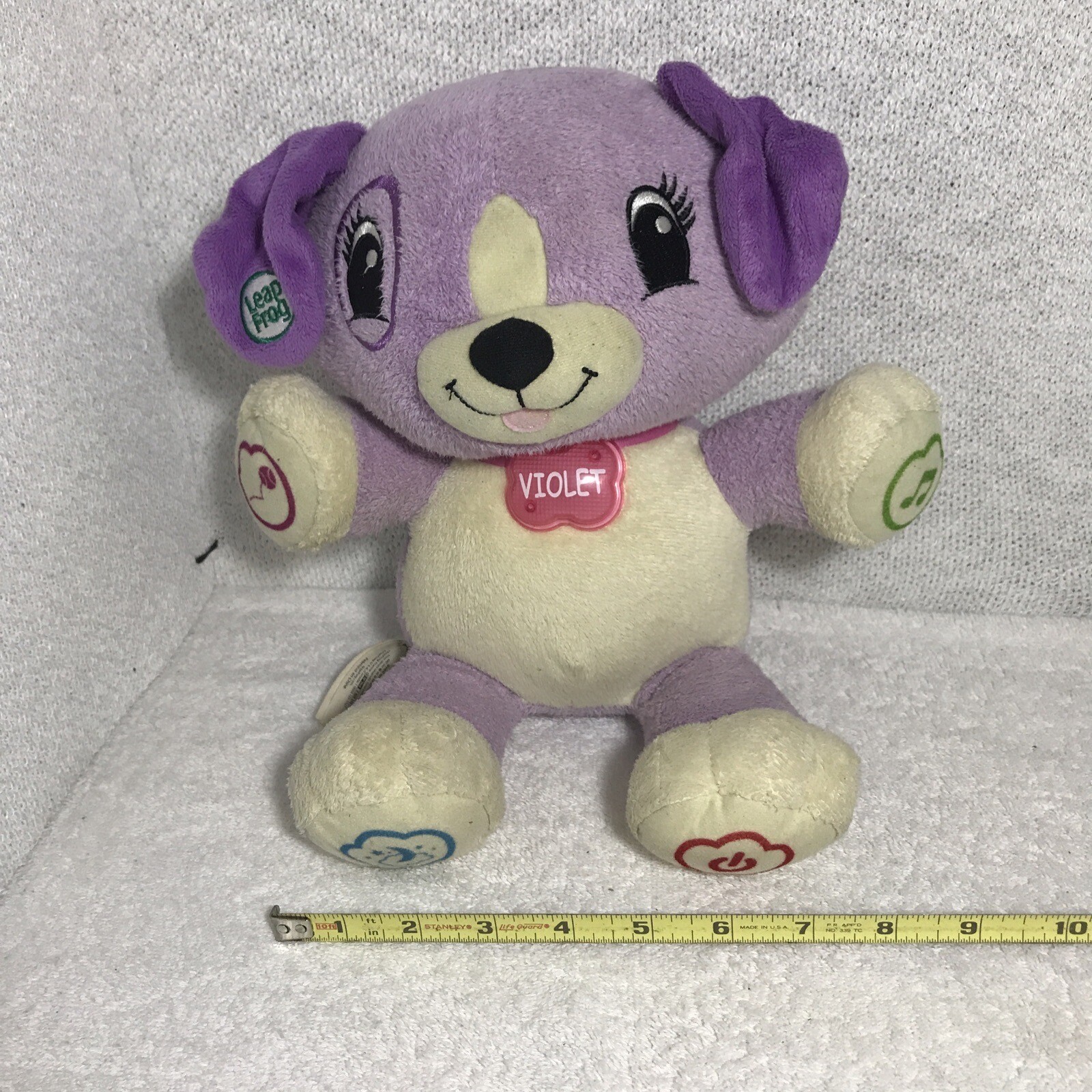 LeapFrog My Pal Violet Purple Plush Dog Talks Music Learning Interactive Toy Fun