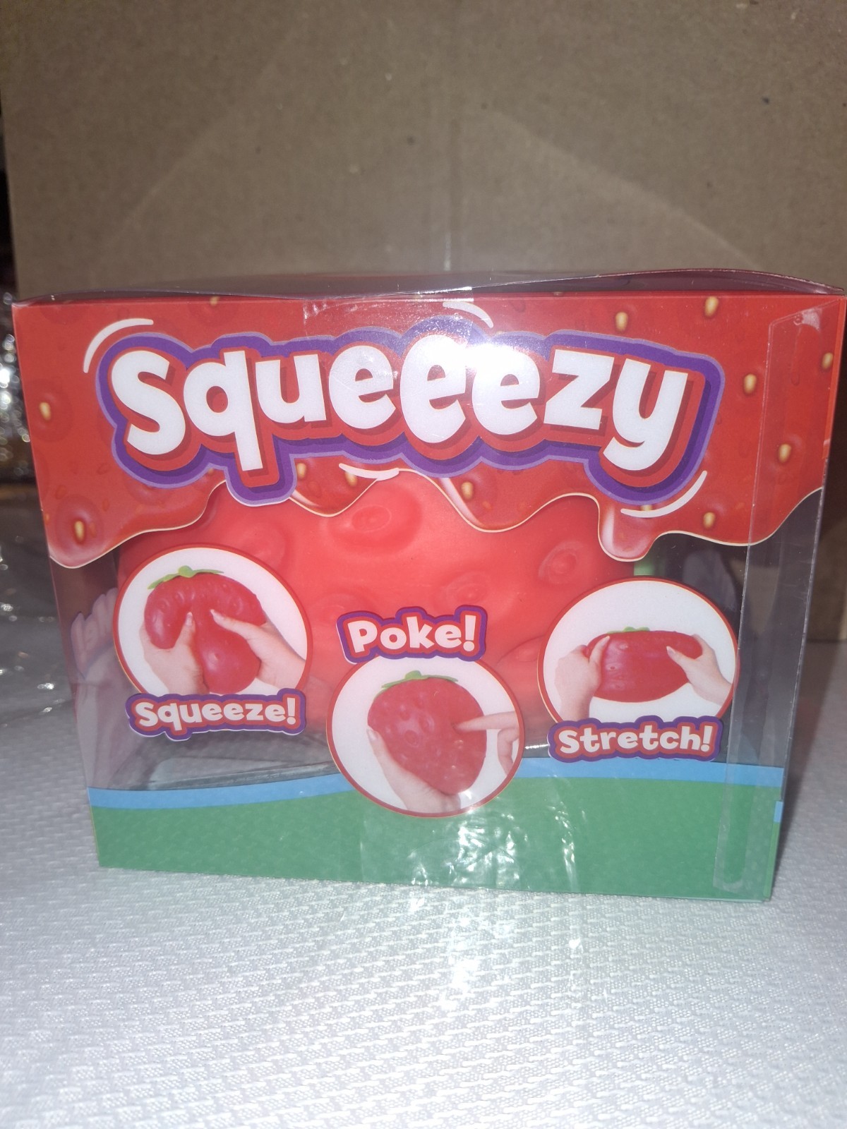 Sunny Days Jumbo Squeezy Strawberry Squishy Toy,New