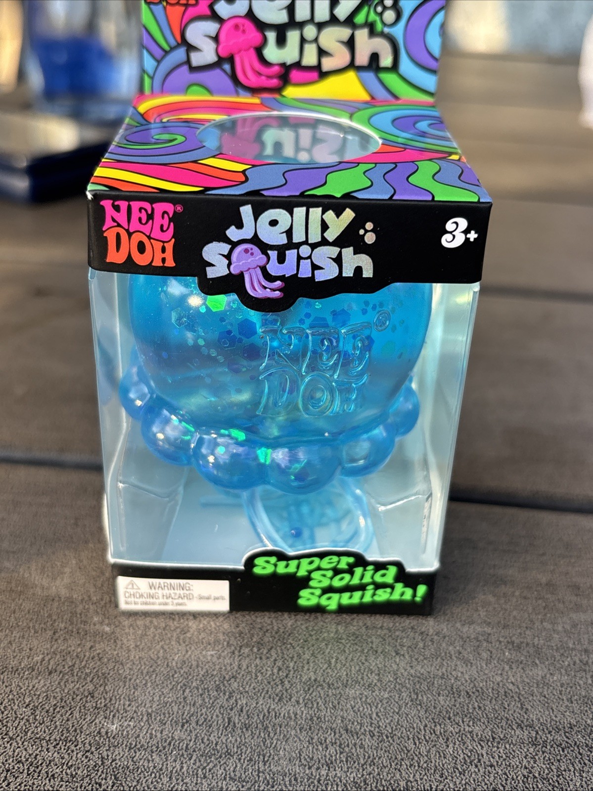 Nee Doh Jelly Squish BLUE NIB Hard To Find
