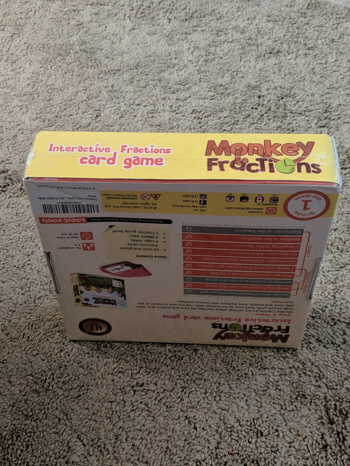 Monkey Fractions Interactive Fractions Card Game Grade 1 & Above Logic Roots NEW