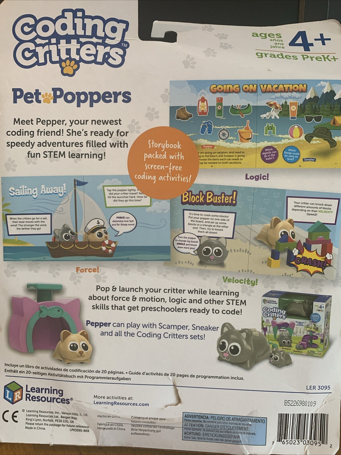 Learning Resources Coding Critters Pet Poppers Pepper the Cat (LER 3095) LER3095