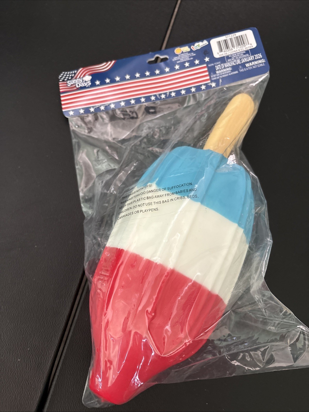 Squishy Popsicle Rocket Pop Jumbo Size Red White Blue