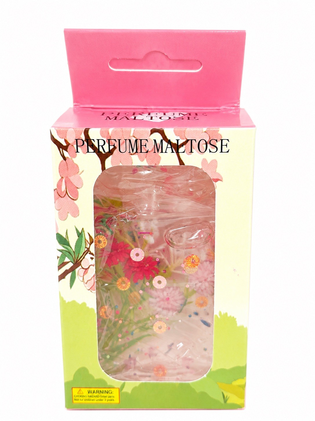 New Perfume Bottle Sugar SQUISHY Squeeze TOY Glitter RED PINK Flower