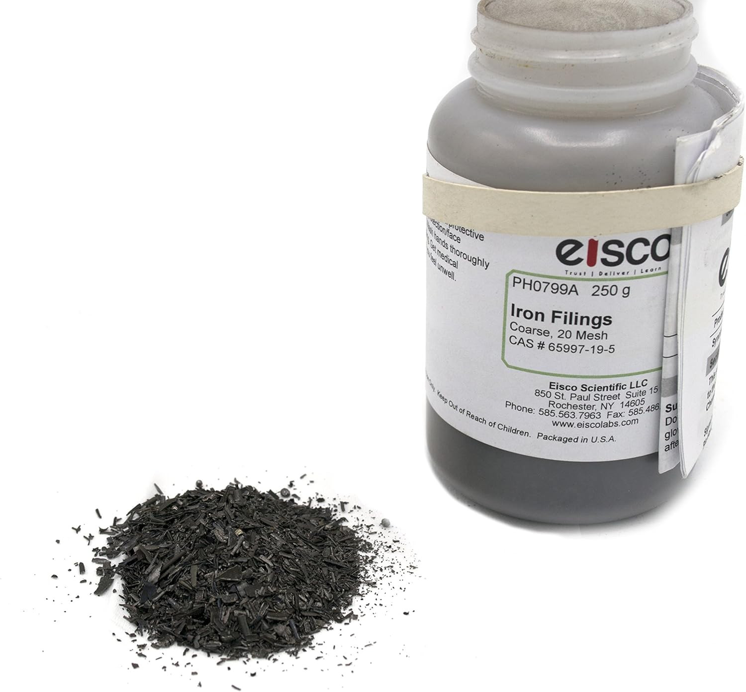 Coarse Iron Filings, 250G – 20 Mesh Iron Shavings for Magnets