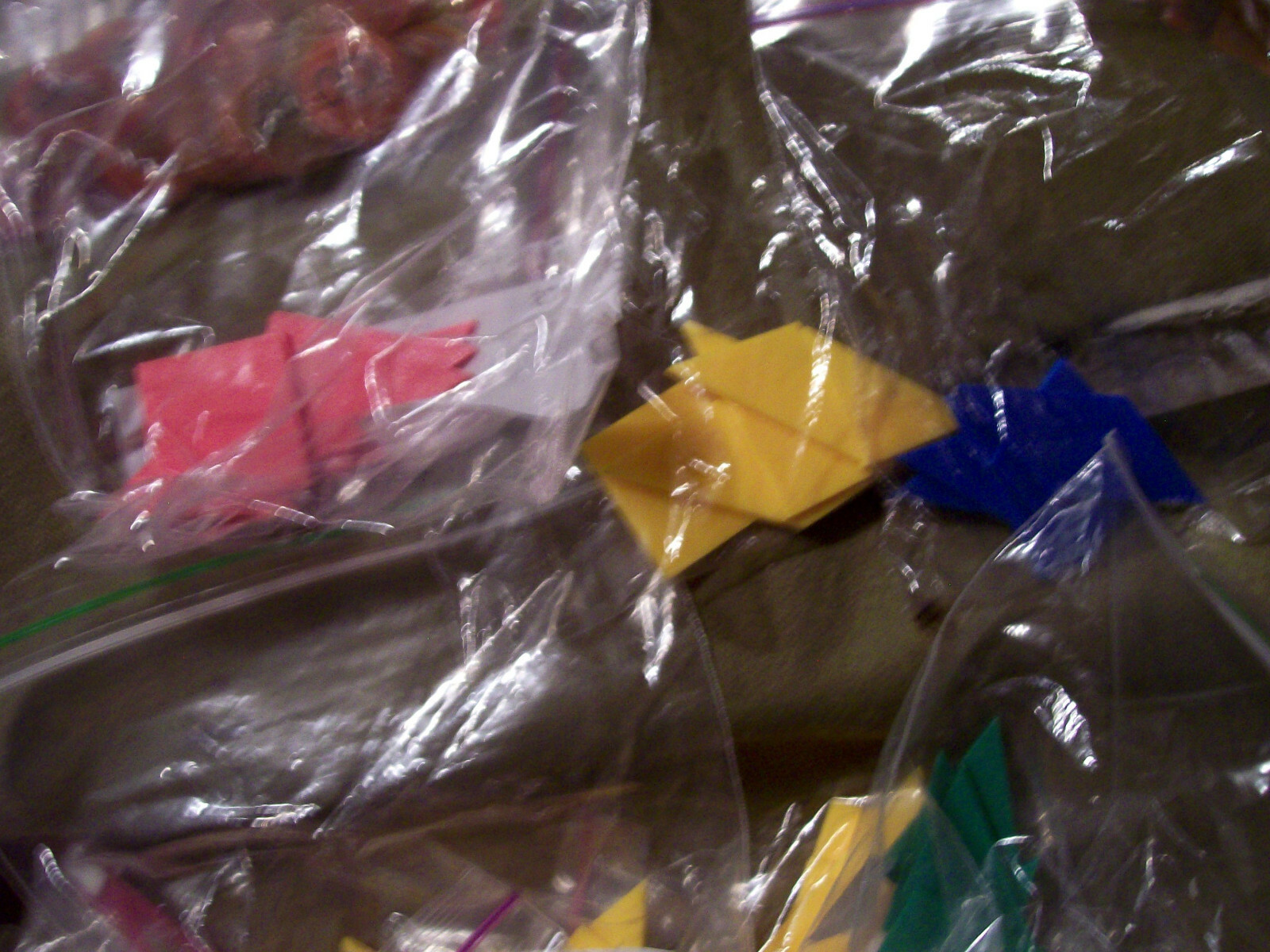 Primary Colors Geometric Plastic Pieces ~ Red Yellow Green Blue Triangle Square