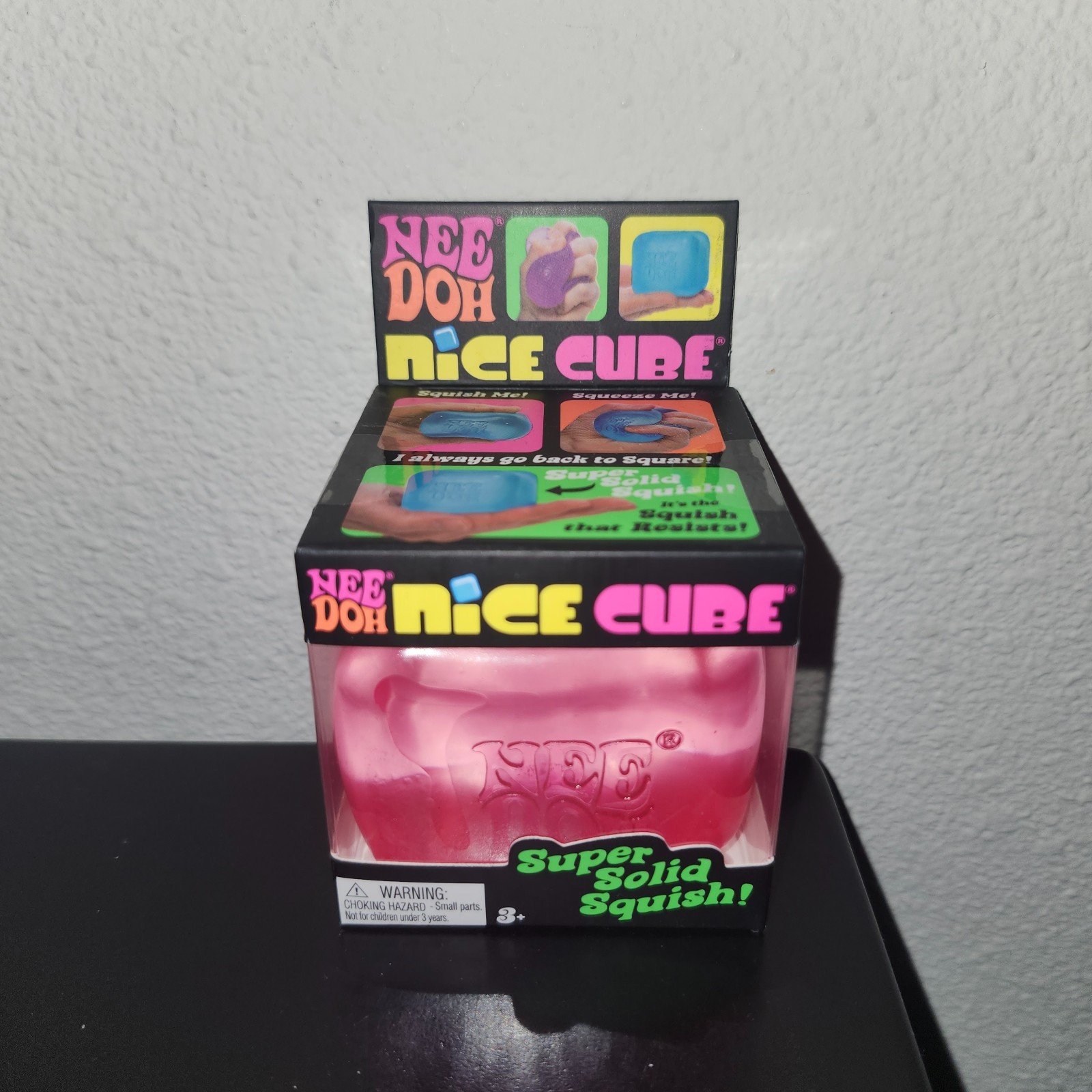 Schylling NeeDoh Nice Cube Super Solid Squish Pink Toy, FAST SHIPPING!