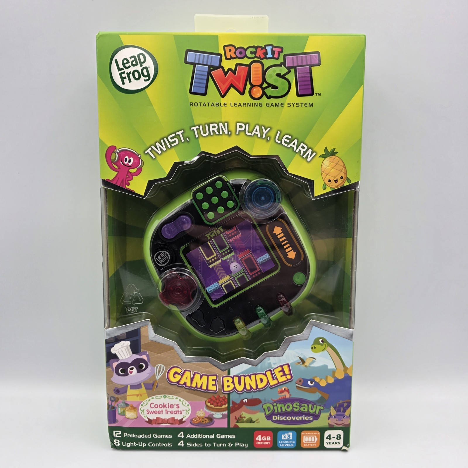 LeapFrog RockIt Twist System Handheld Learning Game System + 2 Game Pack – New