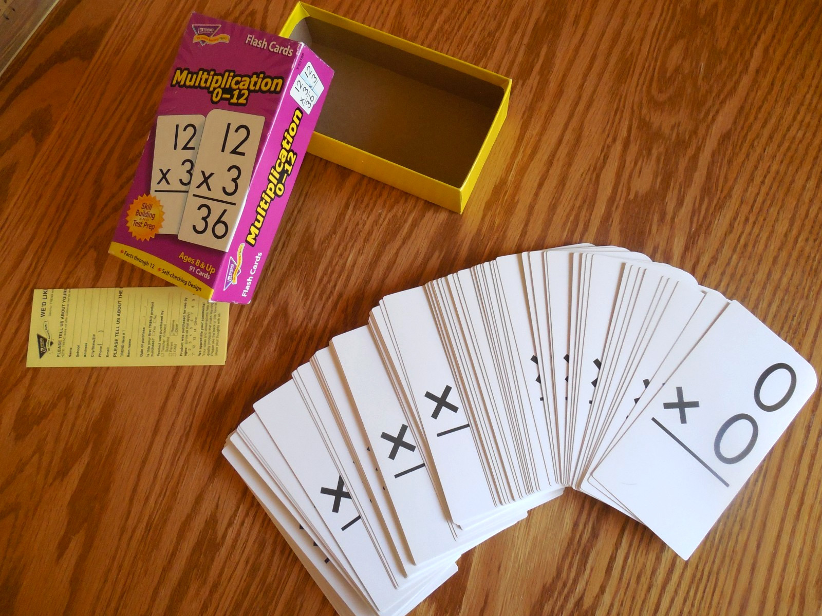 MINT TREND Multiplication 0-12 Flash Cards for Ages 8+ w 91 Self-Checking Cards