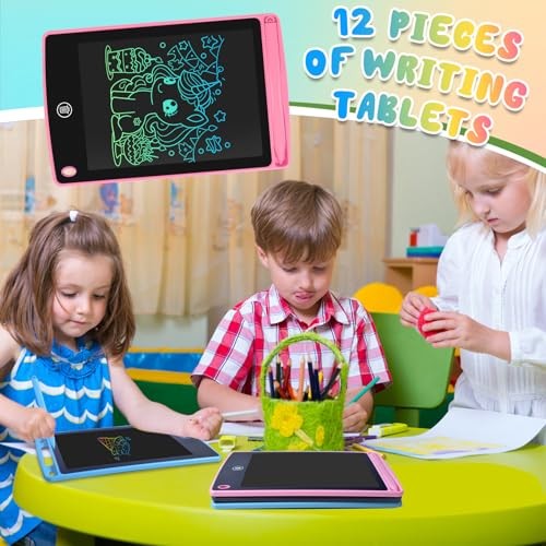 12 Pack LCD Writing Tablet for Kids Colorful Drawing Board with One 6.5 inch