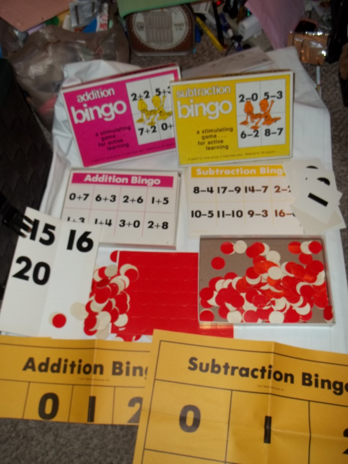 Vintage 1977 Addition & Subtraction Bingo Trend Enterprises 3 sets