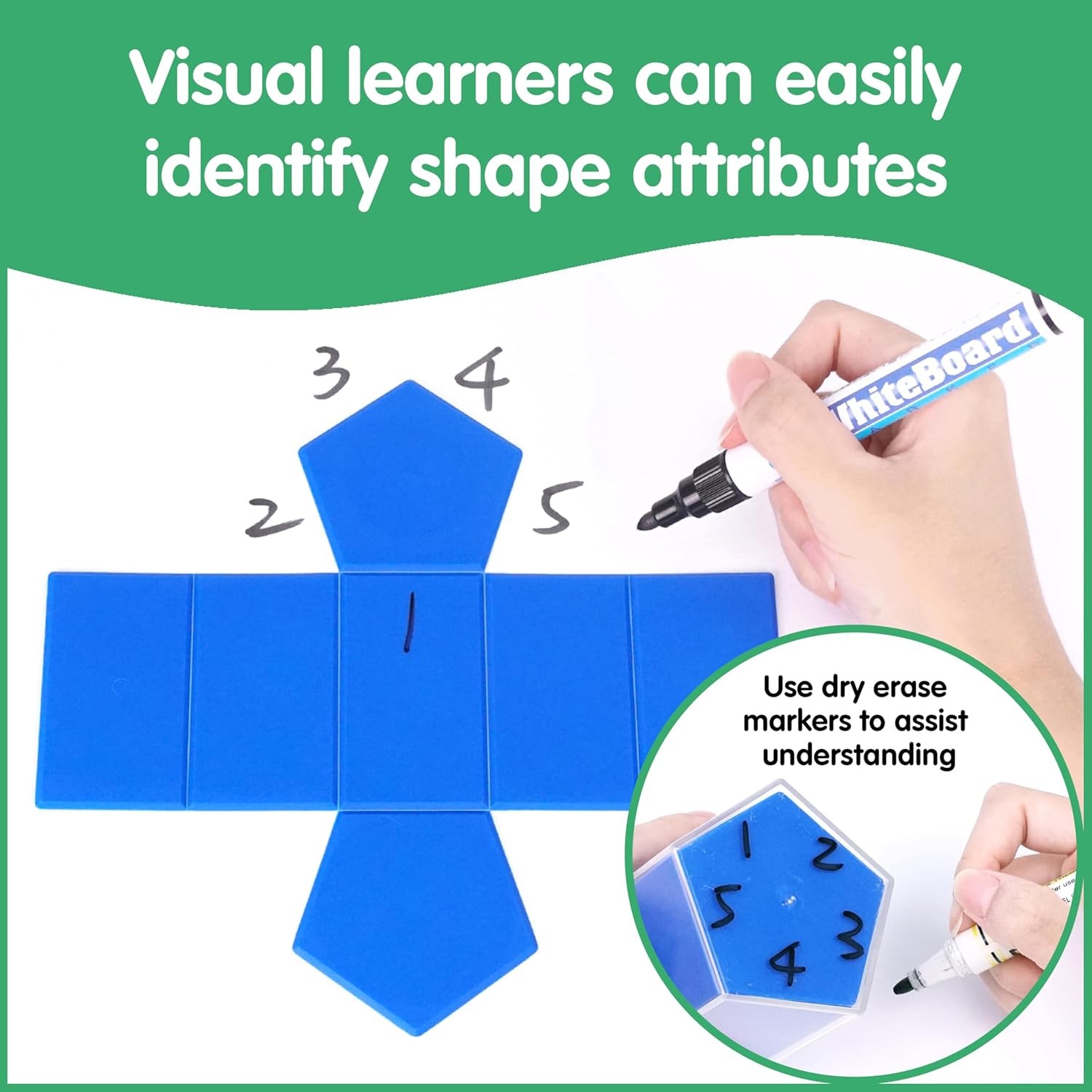 edxeducation 2D3D Geometric Solids | Set of 24 | 12 Shapes and 12 Folding…
