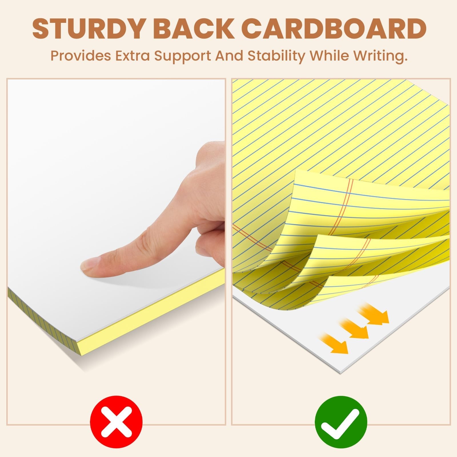 6Packs Legal Pads 8.5 x 11 Inch, 50Sheets/Pack, College Ruled & Perforated Ye…