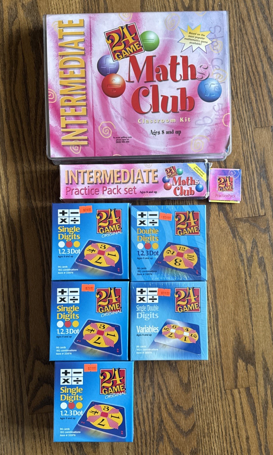 Math 24 Game Club Classroom Kit Intermediate Lot Single Double Practice Pack