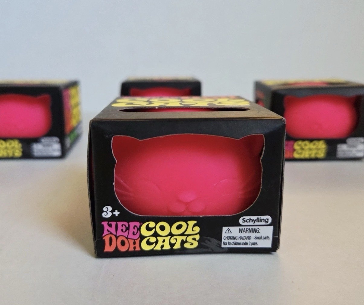 PINK NeeDoh Cool Cats, Nee Doh Cat Squishy Stress Ball Fidget Toy AUTHENTIC USA