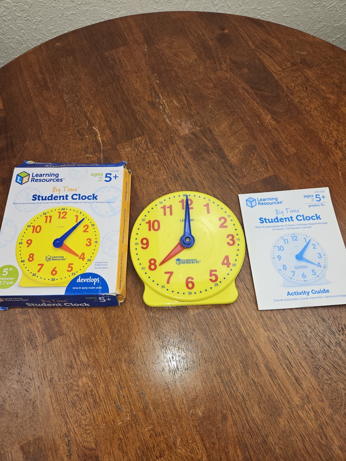 Used Learning Resources Big Time™ 12-Hour Demonstration Clock – Missing Stand