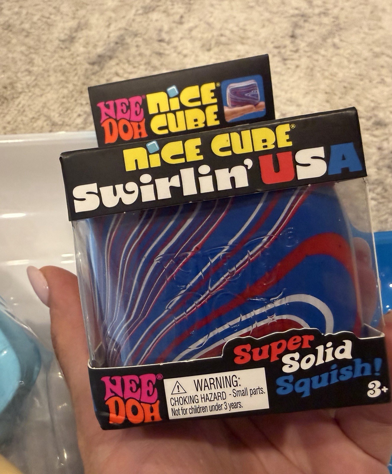 Schylling NeeDoh Nice Cube Swirlin’ USA & Squish Popsicle Red/White/Blue 3+