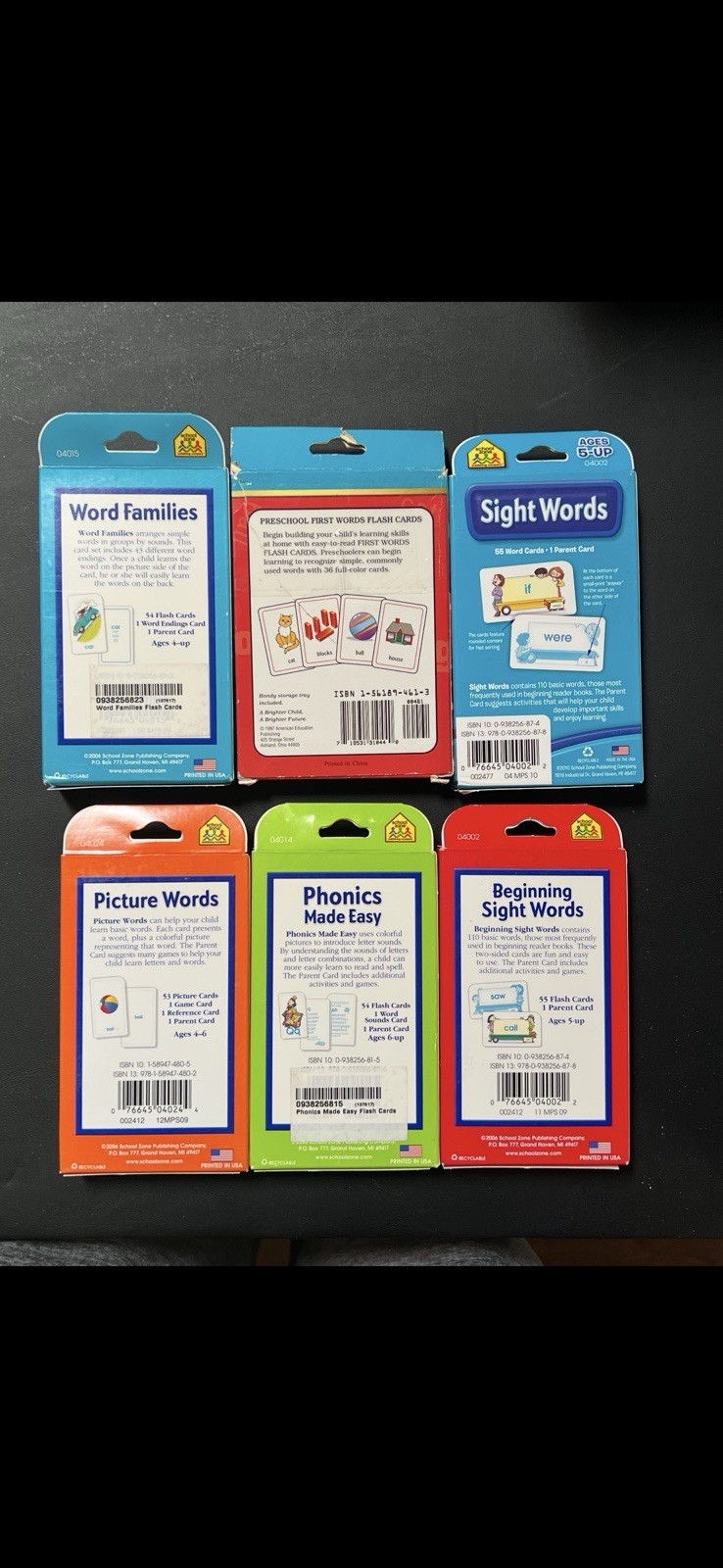 School Zone Beginning Sight Words, Sight Words, Word Families, Phonics And More!