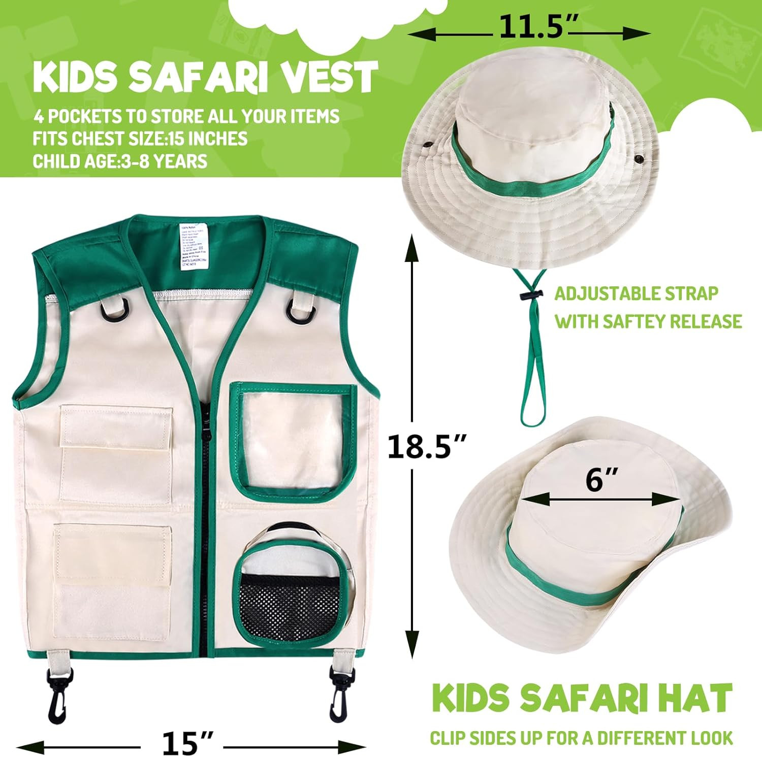 Kids Explorer Kit & Bug Catching Kit, 16 Pcs Outdoor Exploration Safari Kit for