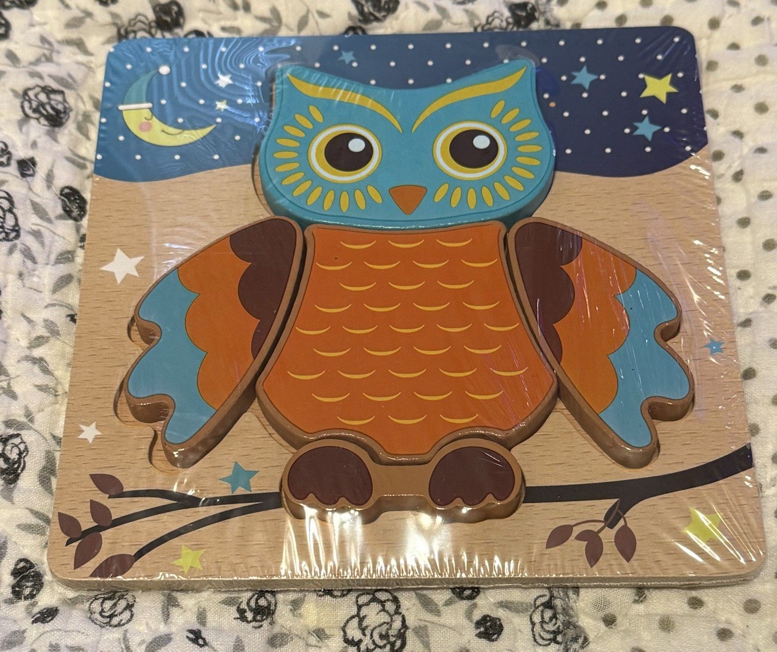 Puzzle Kids Wooden Owl 5 Pc 5.75 Inch x 5.74 Inch New Sealed In Package